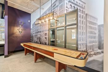 Shuffleboard in the reservable community room